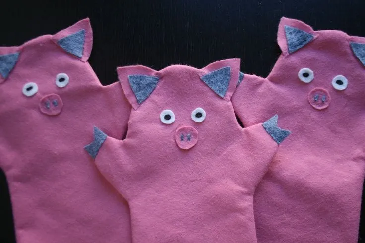 Marionetas, DIY, fieltro, pig, Los tres cerditos, Teatro, Theatre ... Marionetas, DIY, fieltro, pig, Los tres cerditos, Teatro, Theatre ...