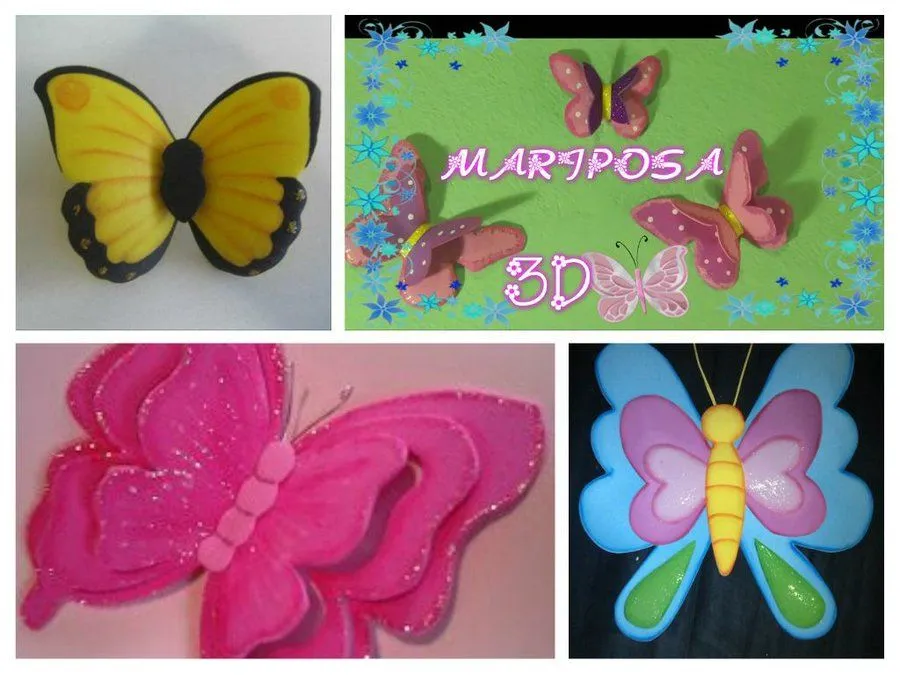 Mariposa 3D en foamy y con la técnica termoformado | Manualidades Mariposa 3D en foamy y con la técnica termoformado | Manualidades