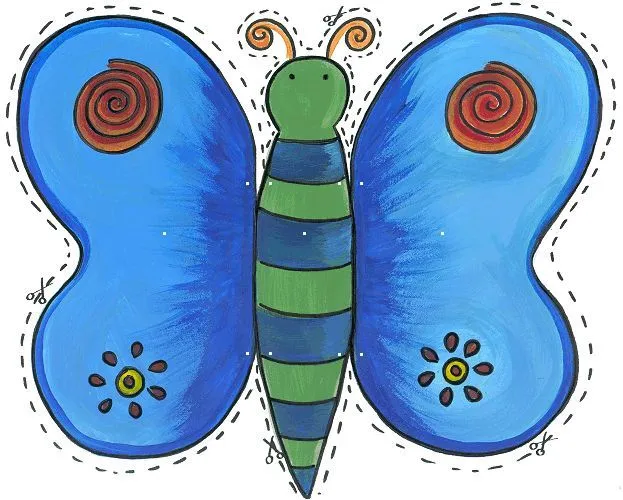 Mariposa azul para imprimir y recortar