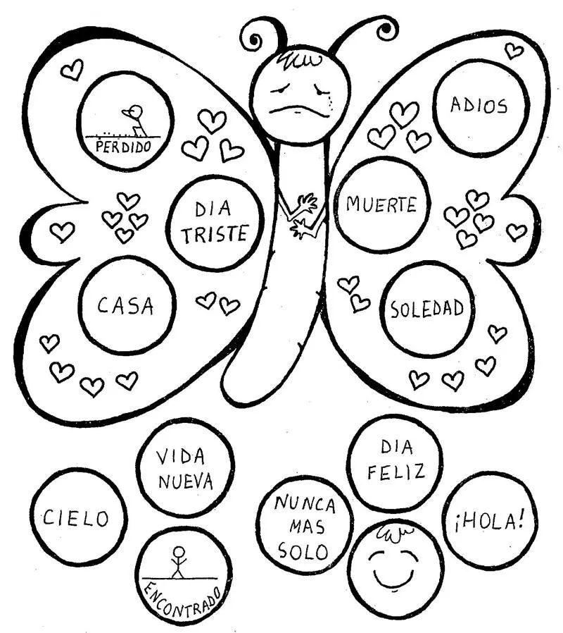 Mariposa con circulos para colorear - Imagui