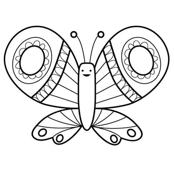 Mariposa de colores: dibujo para colorear e imprimir Mariposa de colores: dibujo para colorear e imprimir