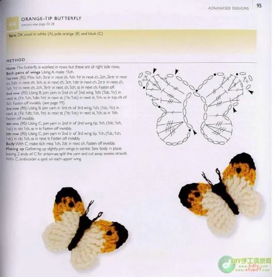Mariposas en crochet.