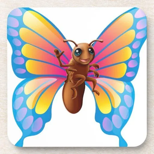 Mariposa linda del dibujo animado posavasos de bebida | Zazzle Mariposa linda del dibujo animado posavasos de bebida | Zazzle