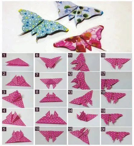 Cómo hacer una mariposa de origami paso a paso | FLORES DE TELA ... Cómo hacer una mariposa de origami paso a paso | FLORES DE TELA ...
