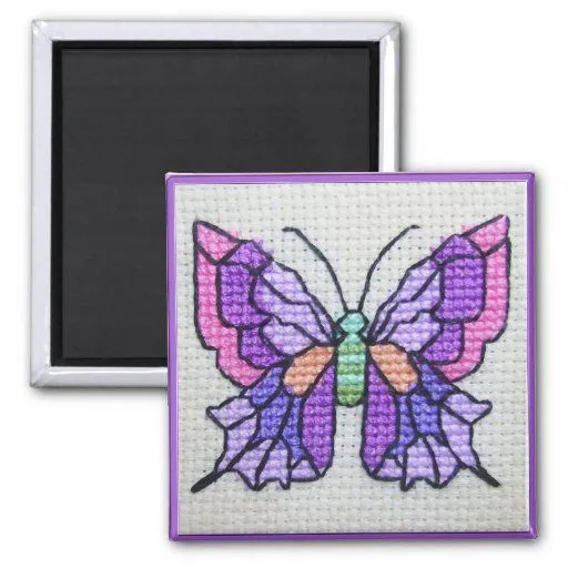Mariposa púrpura bordada mano imanes para frigoríficos | Zazzle Mariposa púrpura bordada mano imanes para frigoríficos | Zazzle