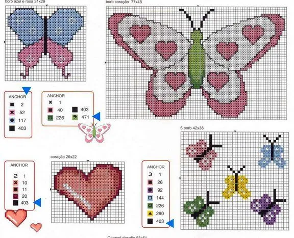 MANUALIDADES: BORDADOS DE MARIPOSA EN PUNTO DE CRUZ MANUALIDADES: BORDADOS DE MARIPOSA EN PUNTO DE CRUZ