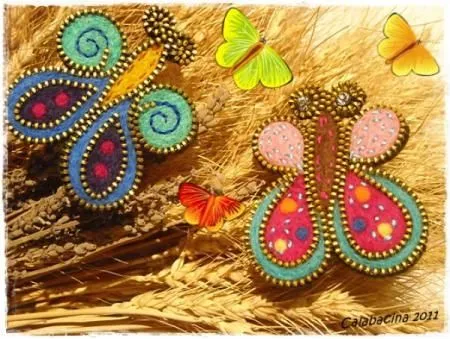 mariposas broche cremalleras cremalleras,lana,fieltro hecho a mano ...