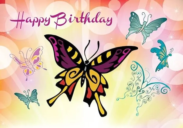 Mariposas de colores tarjeta de felicitación | Descargar Vectores ...