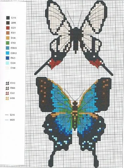 Mariposas, Esquemas gratis punto de cruz de mariposas | Tu Punto ...