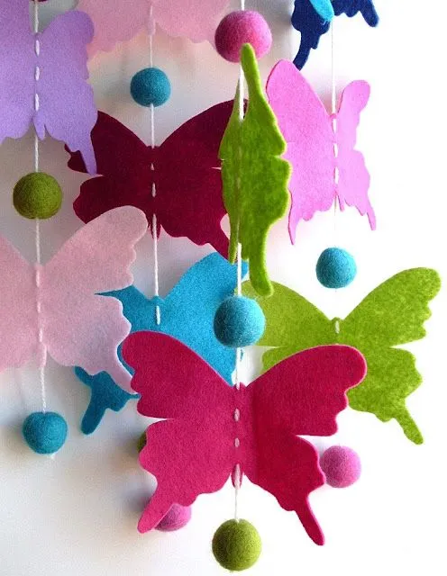 Como hacer mariposas de fieltro :