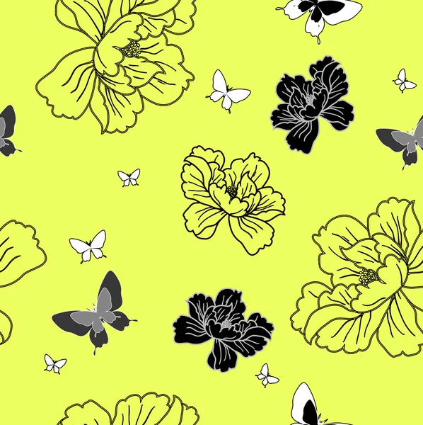 mariposas y flores de papel tapiz transparente — Foto stock ... mariposas y flores de papel tapiz transparente — Foto stock ...