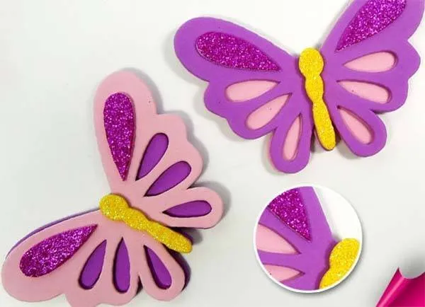 Cómo hacer mariposas de goma eva paso a paso Cómo hacer mariposas de goma eva paso a paso