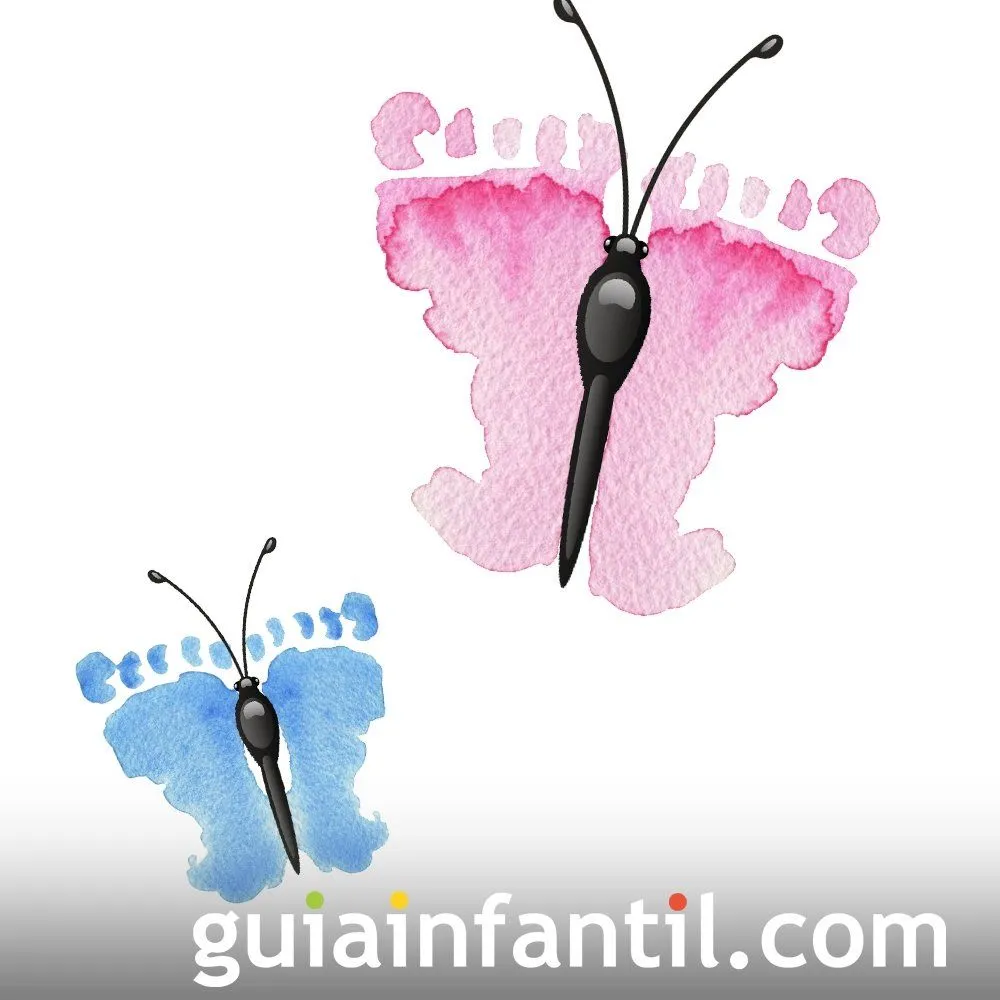 Mariposas con huellas del pie
