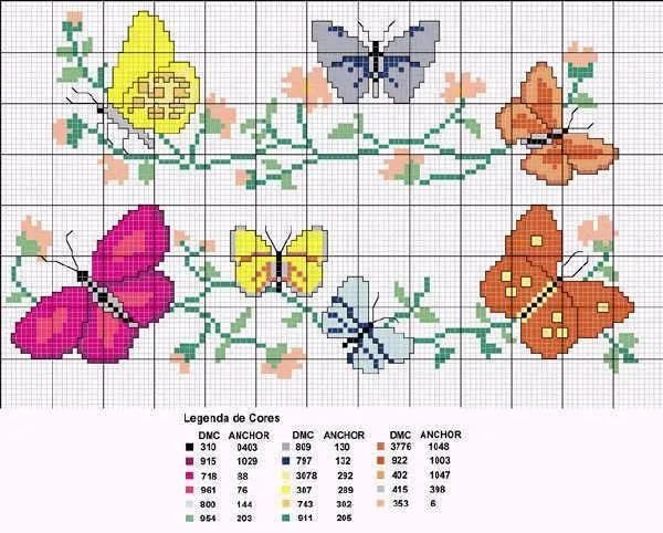 Mariposas en punto de cruz. | Punto croce xxxxx | Pinterest ...