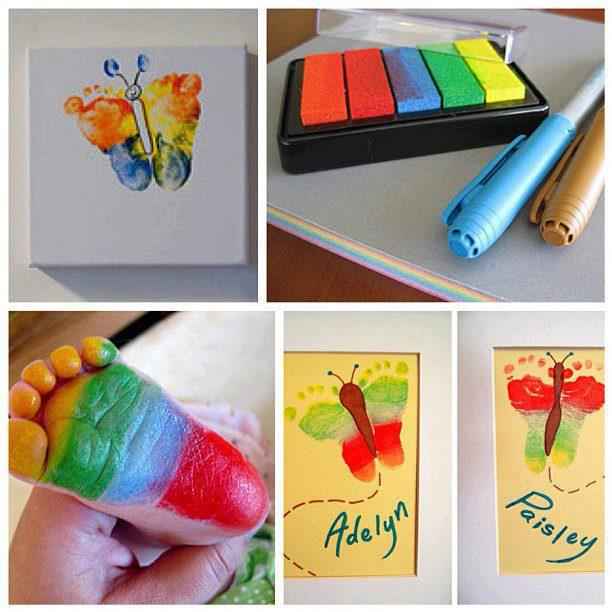 MARIPOSAS CON PIES COLOREADOS » Actividades infantil