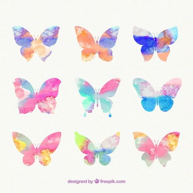 Mariposas pintadas a mano | Descargar Vectores gratis Mariposas pintadas a mano | Descargar Vectores gratis