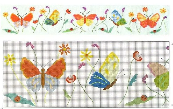 Mariposas en punto de cruz. | Ideas sencillas con Punto de Cruz ... Mariposas en punto de cruz. | Ideas sencillas con Punto de Cruz ...