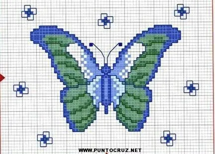 Mariposas para punto cruz | Punto de cruz - Colección de patrones ...