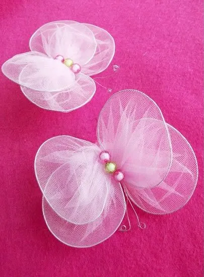 Mariposas de tul para decorar - Guía de MANUALIDADES Mariposas de tul para decorar - Guía de MANUALIDADES