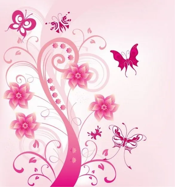 remolino de color rosa con flores ilustración vectorial las ... remolino de color rosa con flores ilustración vectorial las ...