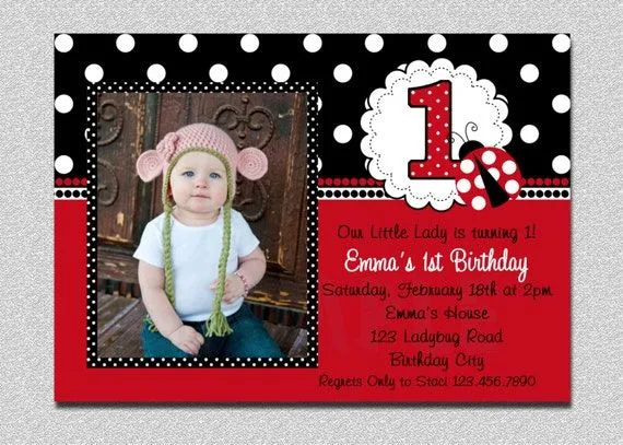 Mariquita cumpleaños invitación Ladybug 1er por TheTrendyButterfly Mariquita cumpleaños invitación Ladybug 1er por TheTrendyButterfly