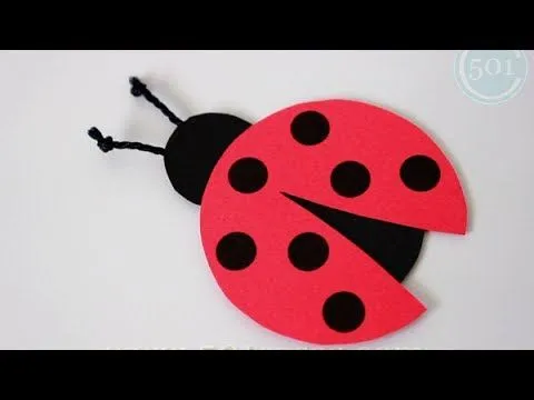 Cómo hacer mariquitas de cartulina - YouTube Cómo hacer mariquitas de cartulina - YouTube