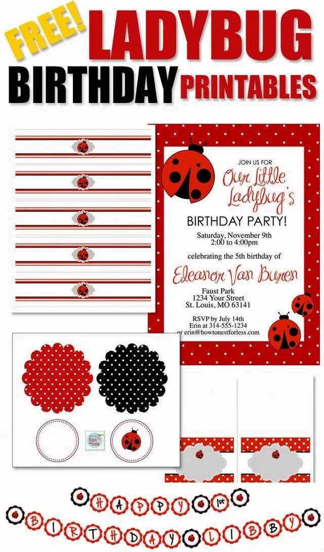 Mariquitas: Kit para Imprimir Gratis. - Ideas y material gratis para fiestas y celebraciones Oh My Fiesta! Mariquitas: Kit para Imprimir Gratis. - Ideas y material gratis para fiestas y celebraciones Oh My Fiesta!