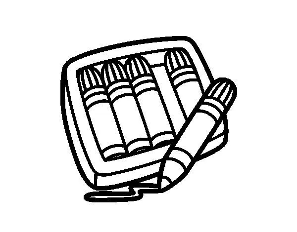 5 markers coloring page - Coloringcrew.com