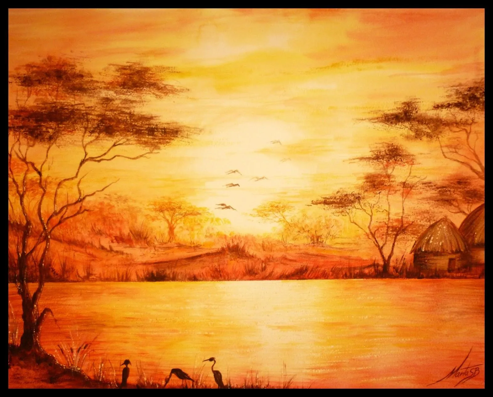 MartaSb : Nuevo cuadro: "Luz de atardecer africano" MartaSb : Nuevo cuadro: "Luz de atardecer africano"