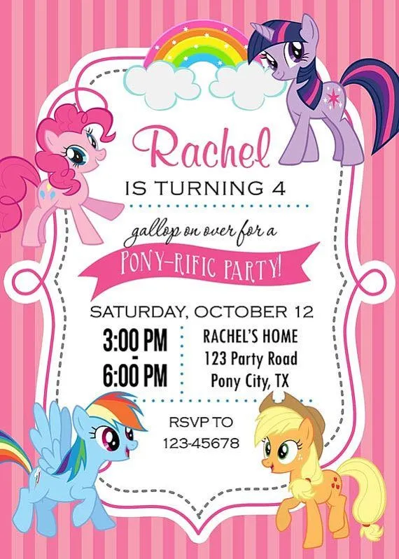 My Little Pony Invitation PRINTABLE Girl Birthday by TweetPrints ... My Little Pony Invitation PRINTABLE Girl Birthday by TweetPrints ...