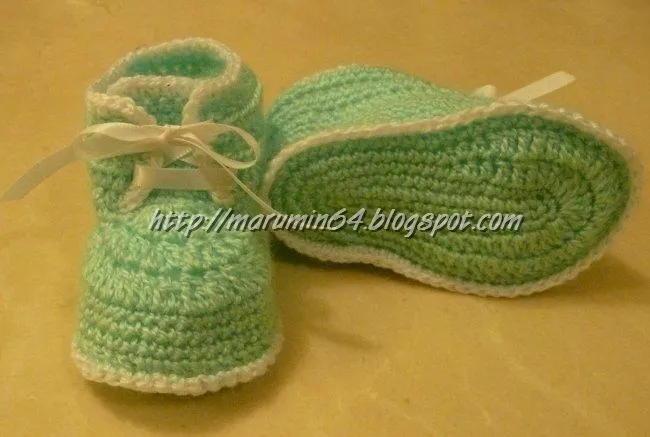 Marumin Crochet: Otro zapatito de bebe - tipo botín | Crochet ... Marumin Crochet: Otro zapatito de bebe - tipo botín | Crochet ...