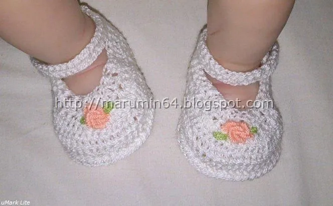 Marumin Crochet: Zapatitos de bebé bordados / Embroidered baby ... Marumin Crochet: Zapatitos de bebé bordados / Embroidered baby ...