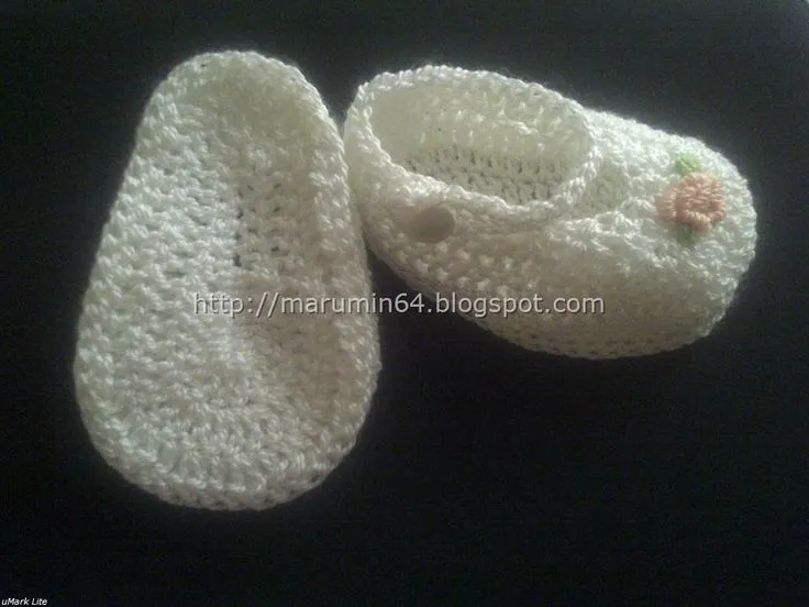 Marumin Crochet: Zapatitos bordados - Receta / Embroidered baby ... Marumin Crochet: Zapatitos bordados - Receta / Embroidered baby ...