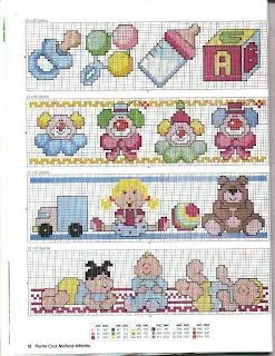 MÁS PUNTO DE CRUZ: CENEFAS infantiles