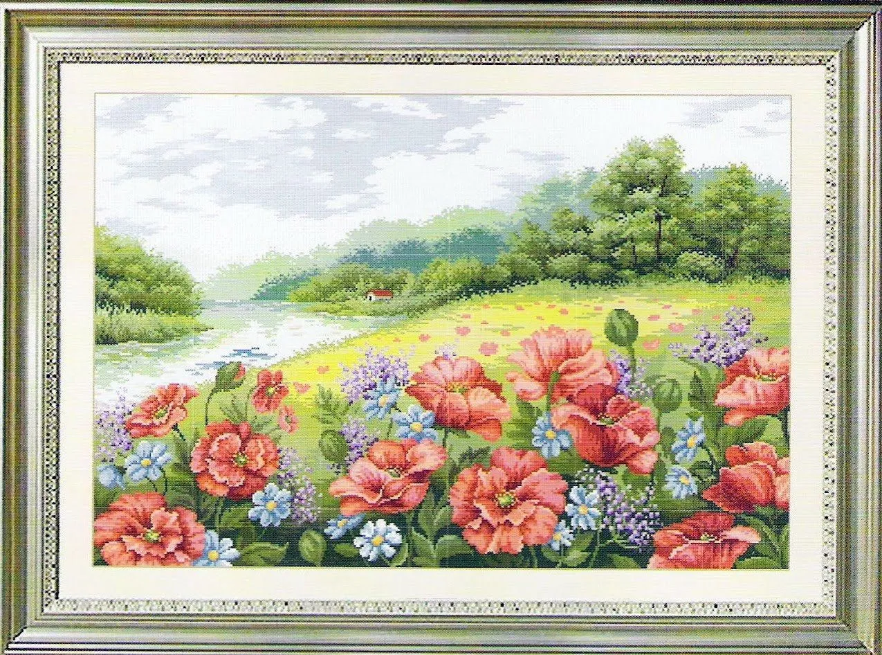 MÁS PUNTO DE CRUZ: PAISAJE PRIMAVERAL