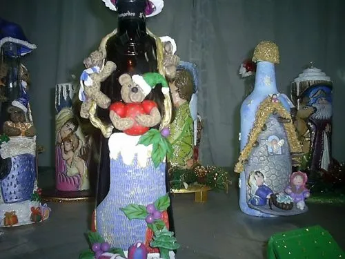 Masa flexible navidad botellas - Imagui