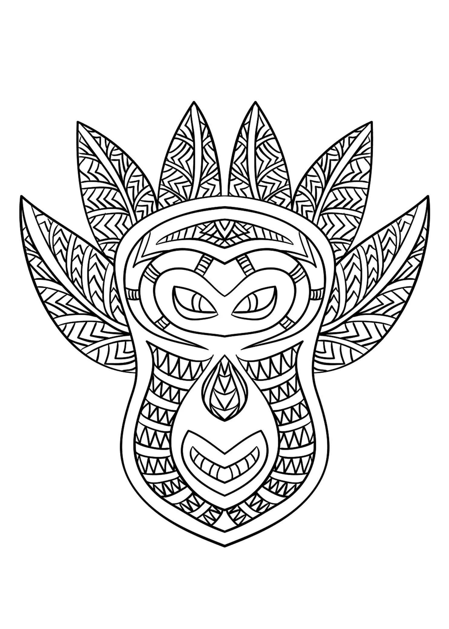 Máscara africana grande - Máscaras - Just Color Niños : Dibujos para colorear para niños Máscara africana grande - Máscaras - Just Color Niños : Dibujos para colorear para niños