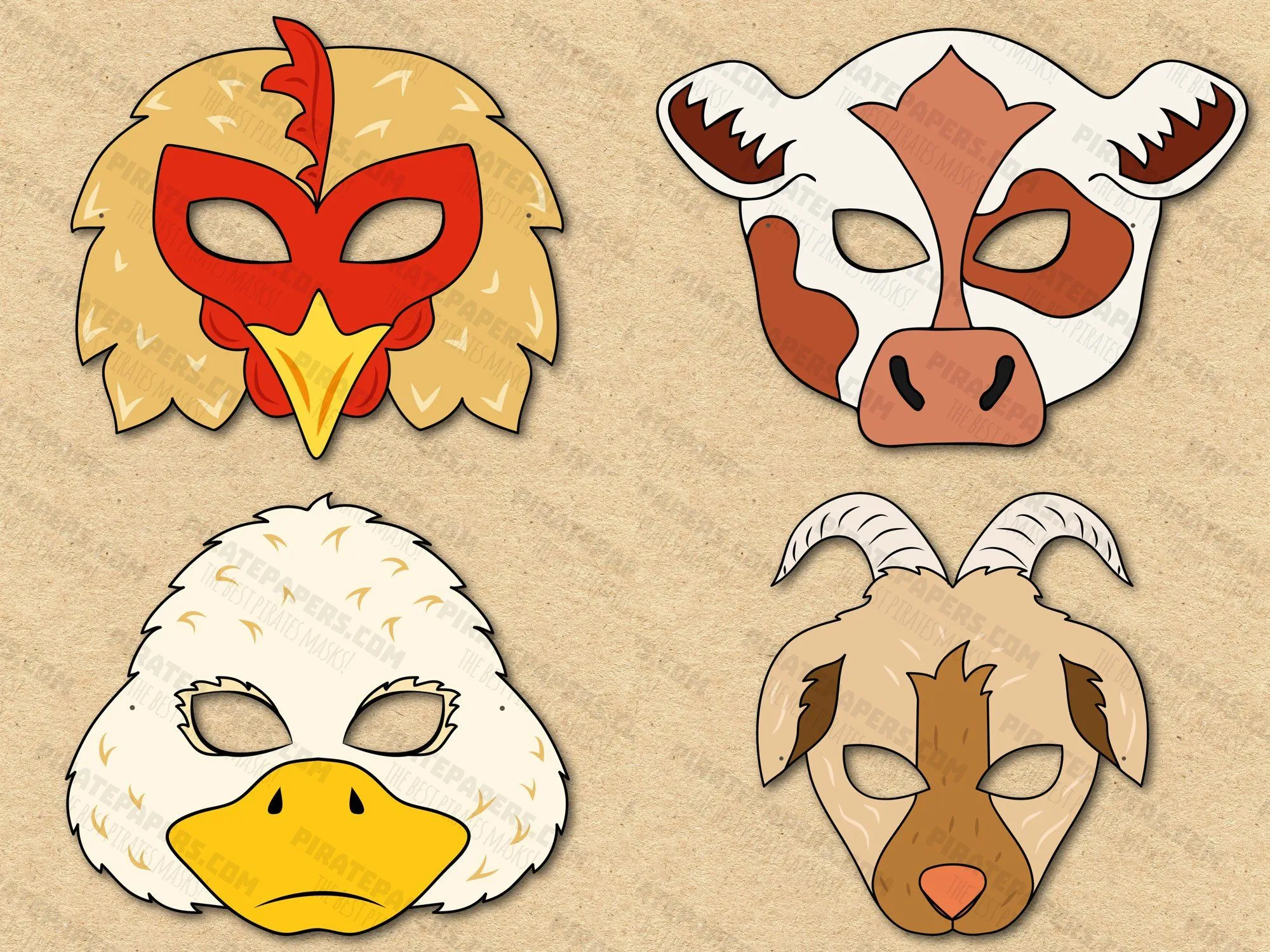 Máscara de animales corral - Etsy México
