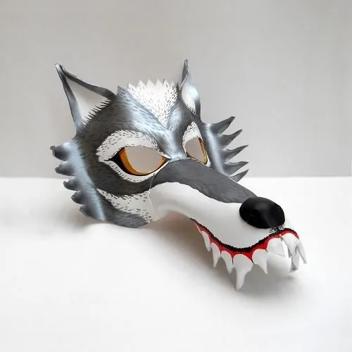 Máscara Antifaz Lobo Feroz Animales Gris Plateado De Cuero - $ 150 ... Máscara Antifaz Lobo Feroz Animales Gris Plateado De Cuero - $ 150 ...