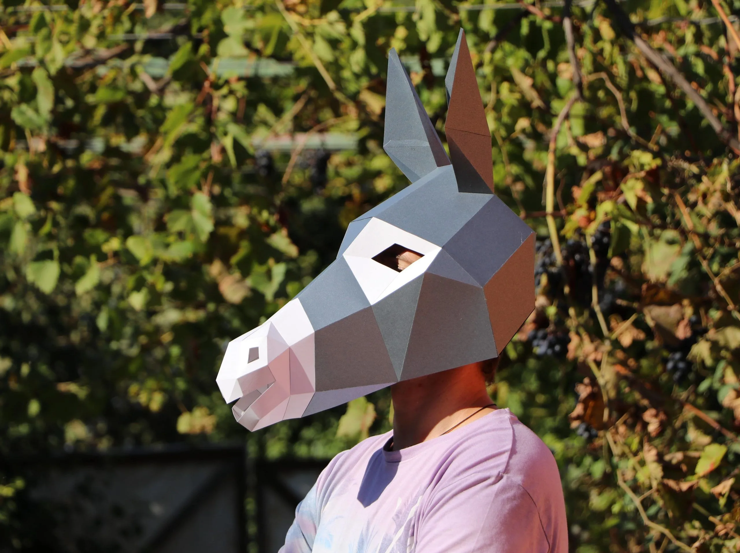 Máscara de burro DIY, Máscara Low Poly, Máscara de artesanía de papel, Plantilla de PDF Máscara 3D - LACRAFTA Máscara de burro DIY, Máscara Low Poly, Máscara de artesanía de papel, Plantilla de PDF Máscara 3D - LACRAFTA