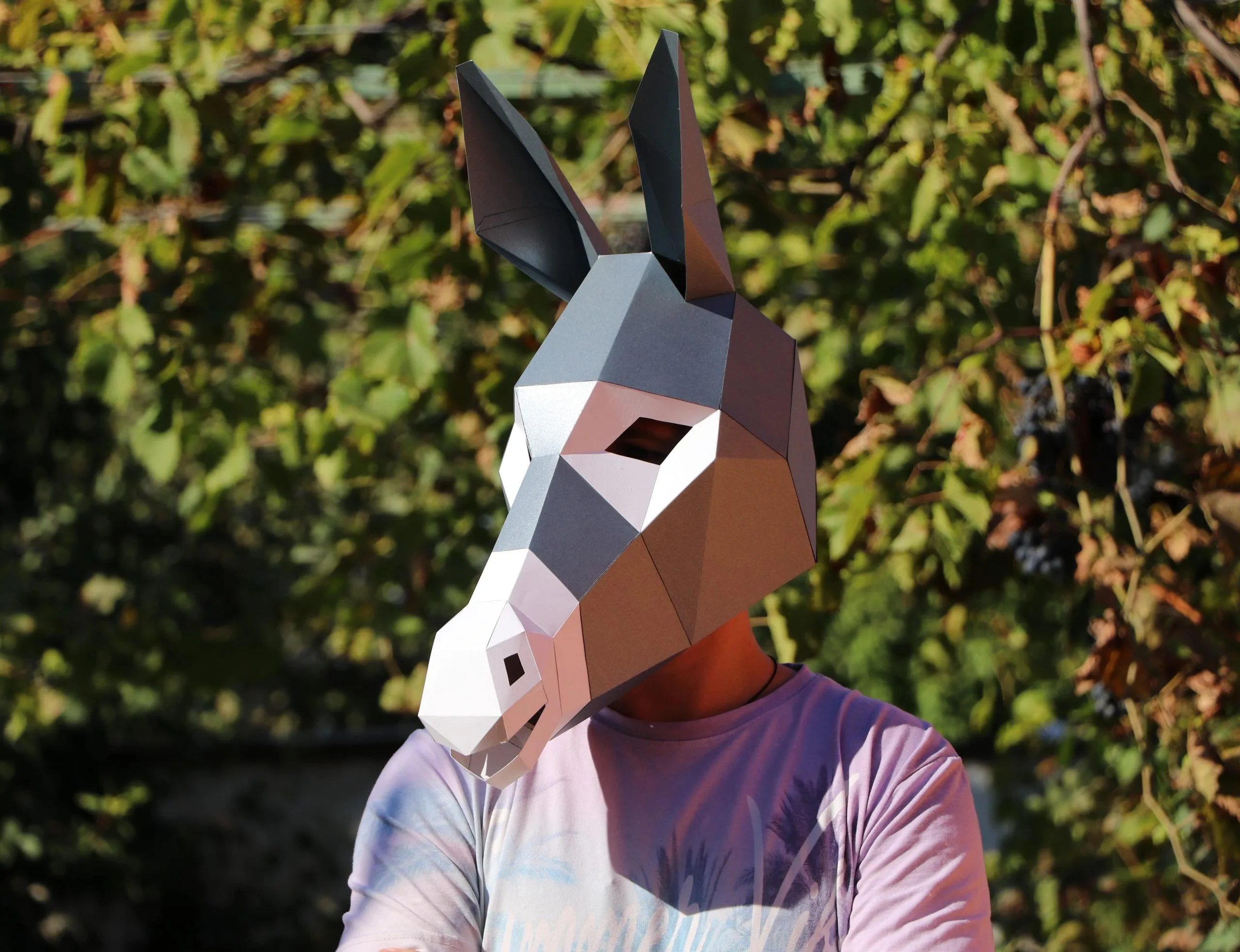 Máscara de burro DIY, Máscara Low Poly, Máscara de artesanía de papel, Plantilla de PDF Máscara 3D - LACRAFTA Máscara de burro DIY, Máscara Low Poly, Máscara de artesanía de papel, Plantilla de PDF Máscara 3D - LACRAFTA
