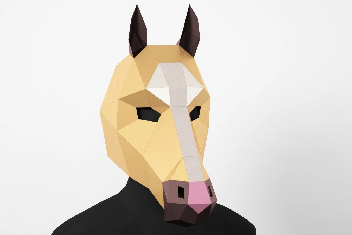 Máscara de caballo DIY, Máscara Low Poly, Máscara de artesanía de papel, Plantilla de PDF Máscara 3D - LACRAFTA Máscara de caballo DIY, Máscara Low Poly, Máscara de artesanía de papel, Plantilla de PDF Máscara 3D - LACRAFTA