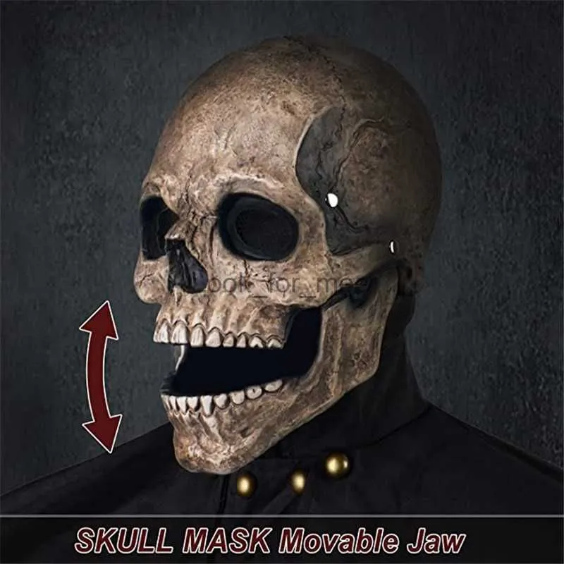 Máscara De Calavera De Cabeza Completa Adultos De Carnaval Realistc Anónimo  Halloween Movible Boquera Jaw Anime Horror Horror Helmet Mascaras HKD230810  De 19,27 € | DHgate