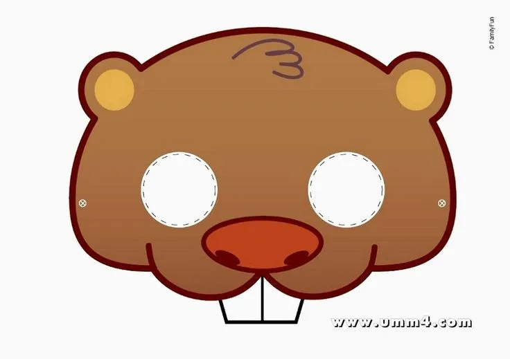 Máscara de Castor para Imprimir Gratis. | Fiestas de: Animales, la ...