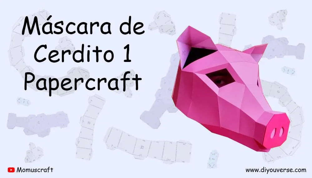 Máscara de Cerdito 1 Papercraft - DIYOUVERSE Máscara de Cerdito 1 Papercraft - DIYOUVERSE