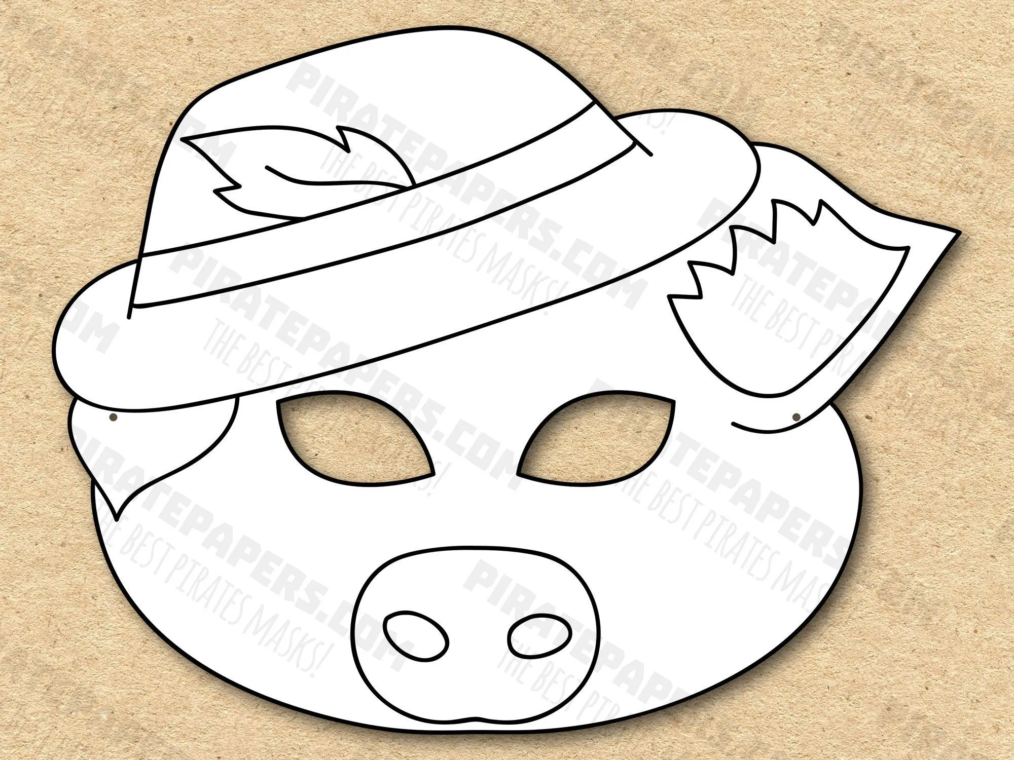 Máscara de Cerdo 1 para colorear imprimible Los tres - Etsy México Máscara de Cerdo 1 para colorear imprimible Los tres - Etsy México