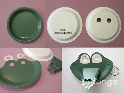 Mascara de cocodrilo con platos desechables | Cosas que adoro ... Mascara de cocodrilo con platos desechables | Cosas que adoro ...