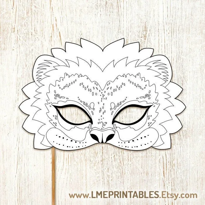 Máscara para colorear de león Disfraz de Halloween imprimible - Etsy México Máscara para colorear de león Disfraz de Halloween imprimible - Etsy México
