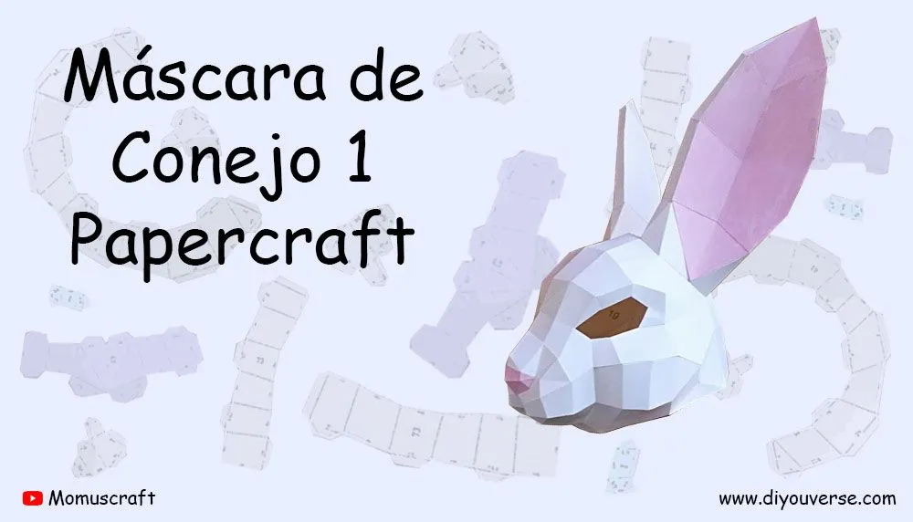 Máscara de Conejo 1 Papercraft - DIYOUVERSE Máscara de Conejo 1 Papercraft - DIYOUVERSE