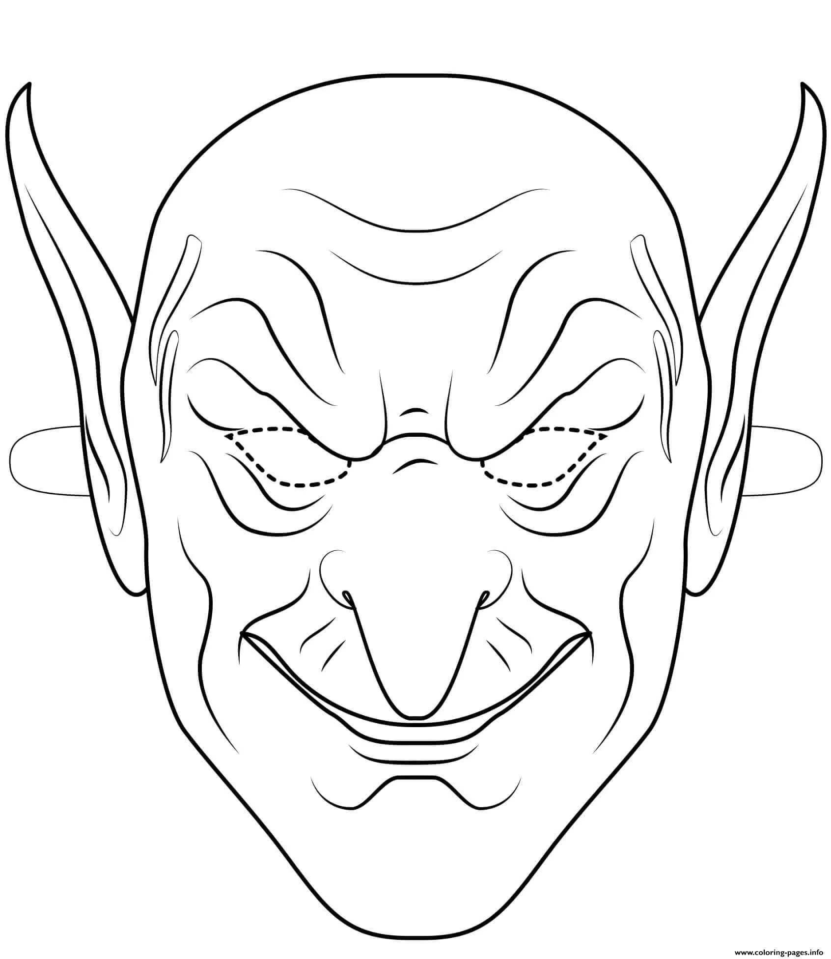 Máscara De Duende para colorear, imprimir e dibujar –ColoringOnly.Com Máscara De Duende para colorear, imprimir e dibujar –ColoringOnly.Com